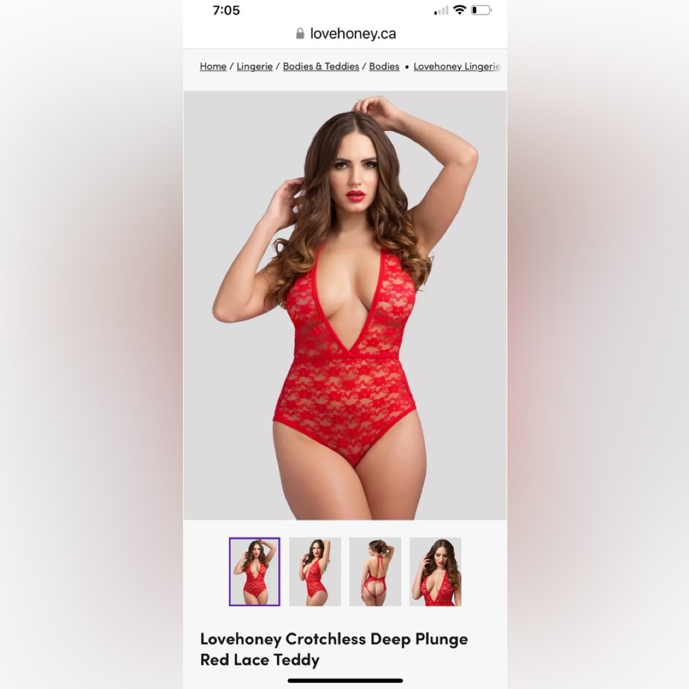 2 for $20 Item! In Package!!! Lovehoney BNWT Red Plunge Teddy